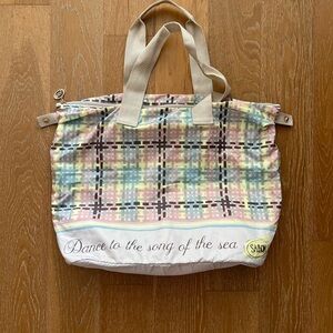 Pastel Plaid Travel Tote